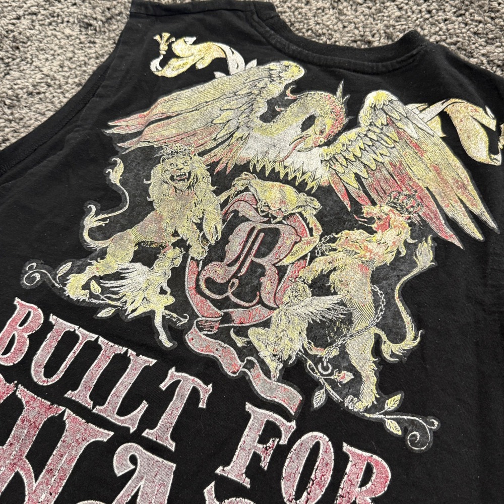 Streetwear Reason Brand Tank Top Mens Black Excellent Built For Chaos Graphic M